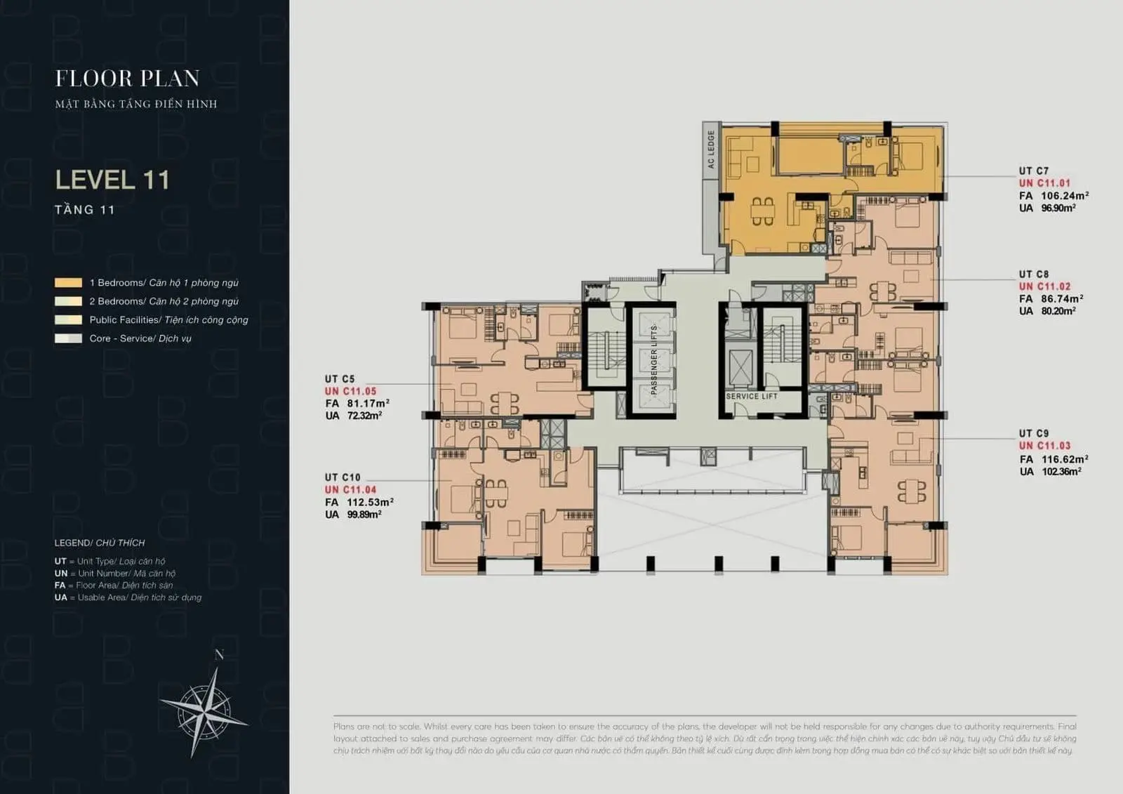 The Berkley Thảo Điền 7 Mặt bằng Tầng 11 Dự án The Berkley Thảo Điền