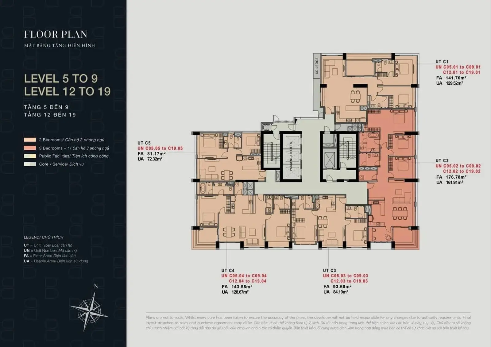 The Berkley Thảo Điền 9 Mặt bằng Tầng 5-9-12-19 Dự án The Berkley Thảo Điền
