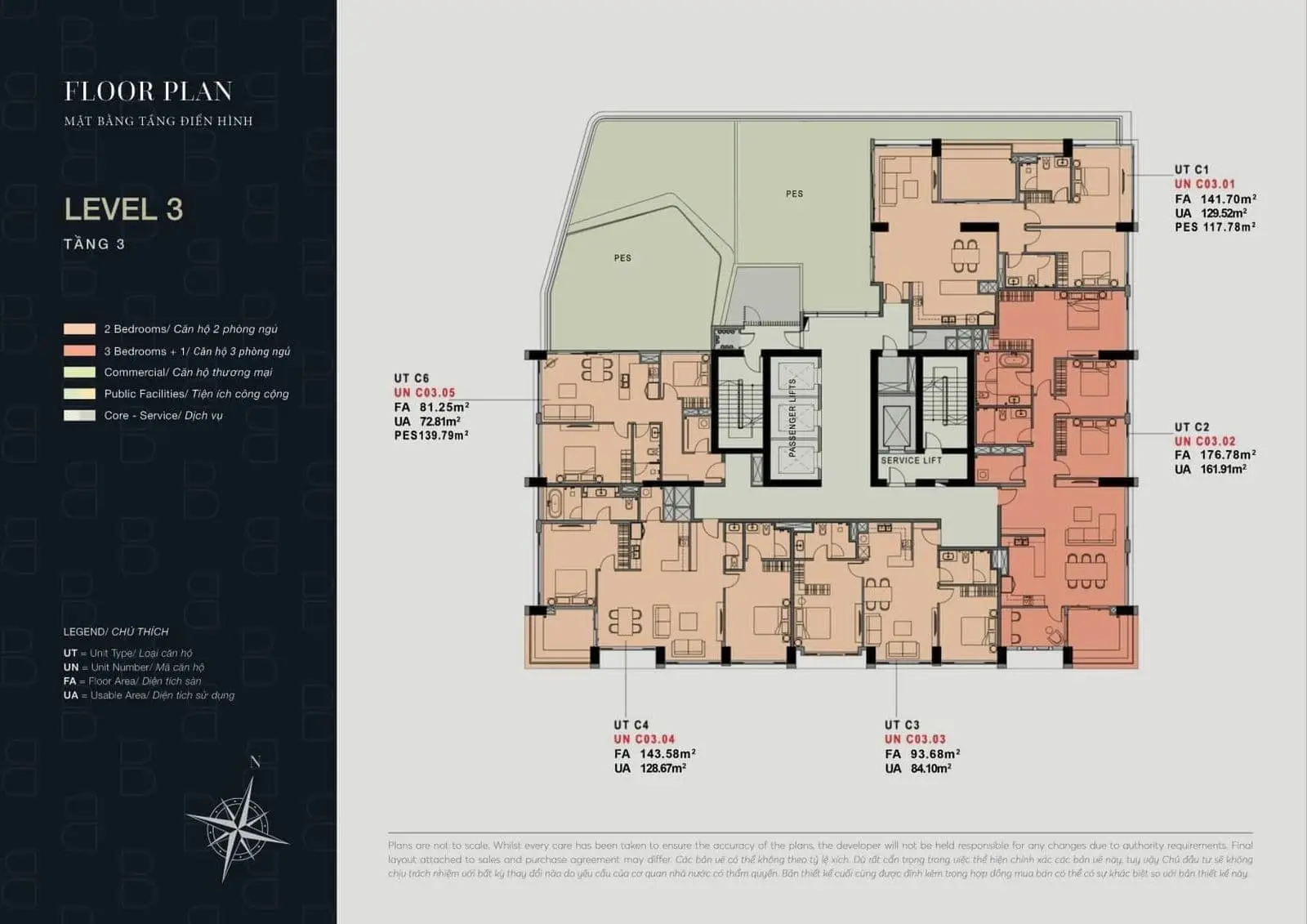 The Berkley Thảo Điền 11 Mặt bằng Tầng 3 Dự án The Berkley Thảo Điền