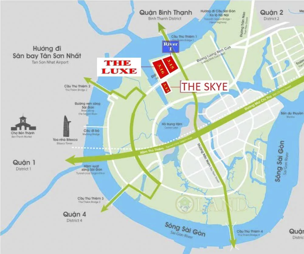 The Skye Thủ Thiêm 3 Vị trí dự án The Skye Thủ Thiêm