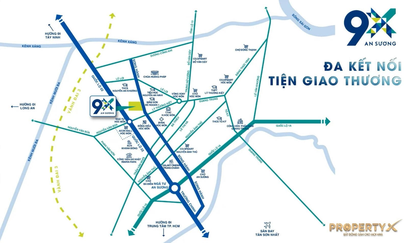 Vị trí Dự án Căn hộ 9X An Sương Hóc Môn