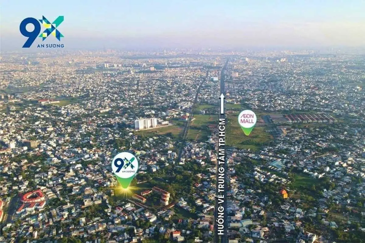 9X An Sương 7 Vị trí Aeon Mall Hóc Môn cách 9x An Sương 500m