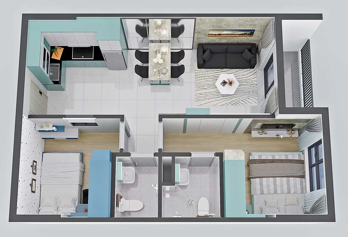 Bcons Lê Trọng Tấn 9 Thiết kế Căn hộ Chung cư Bcons Lê Trọng Tấn Dĩ An Bình Dương