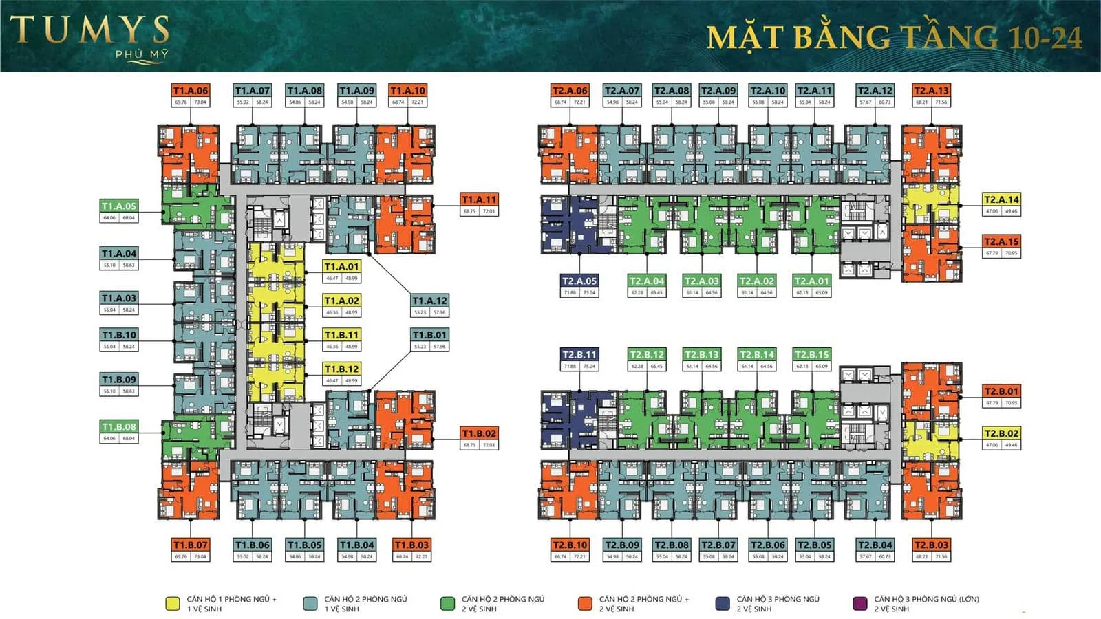 Tumys Phú Mỹ 14 Mặt bằng Tầng 10-24 Dự án Căn hộ Tumys Phú Mỹ