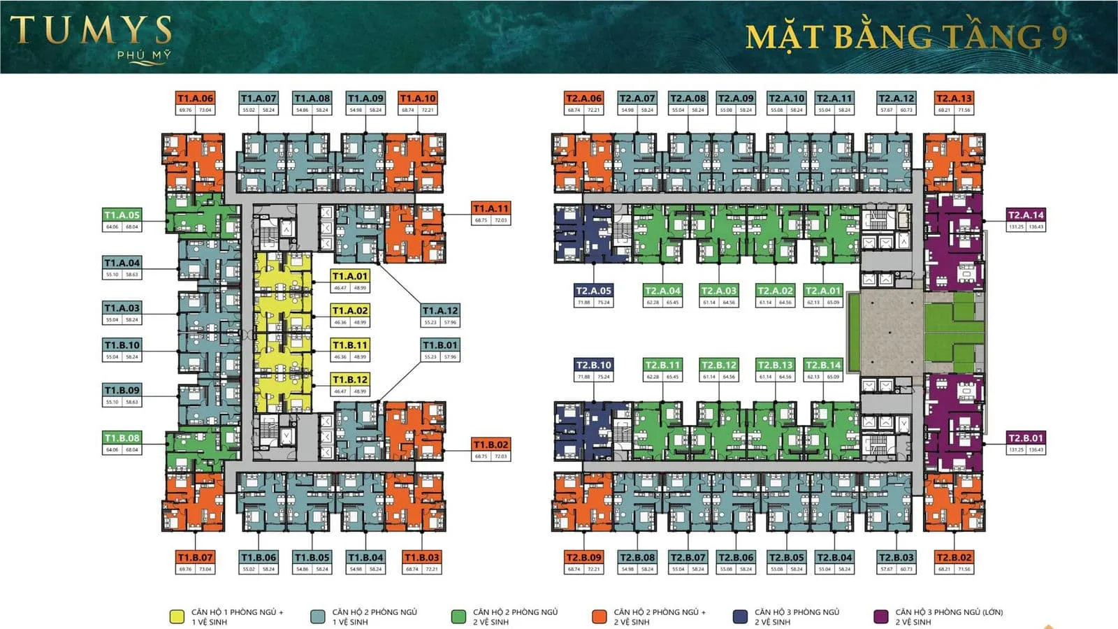 Tumys Phú Mỹ 15 Mặt bằng Tầng 9 Dự án Căn hộ Tumys Phú Mỹ