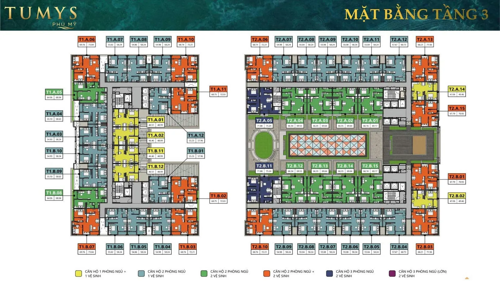 Tumys Phú Mỹ 18 Mặt bằng Tầng 3 Dự án Căn hộ Tumys Phú Mỹ