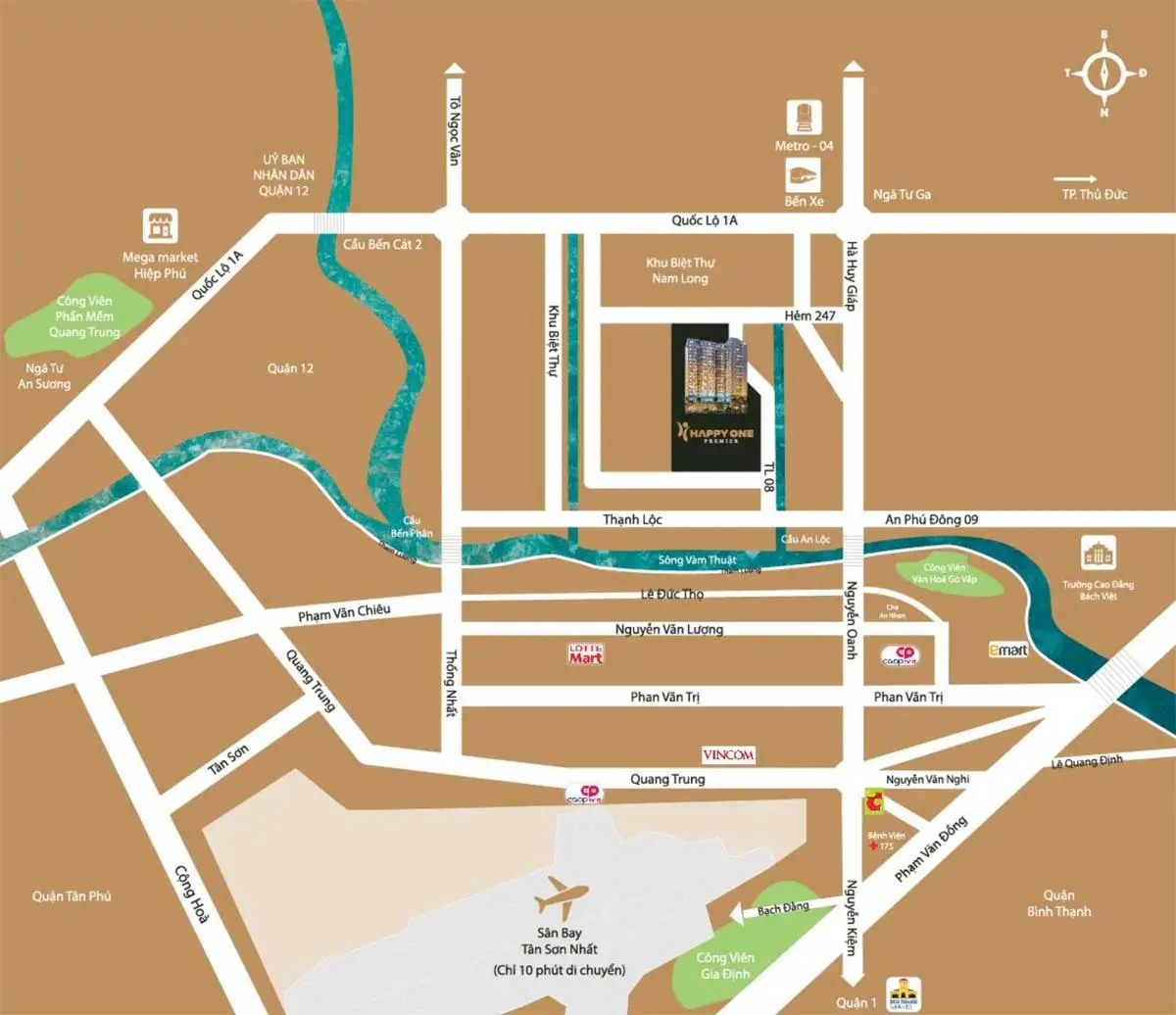 HAPPY ONE PREMIER QUẬN 12 4 Vị trí Dự án Căn hộ Chung cư Happy One Thạnh Lộc Q12