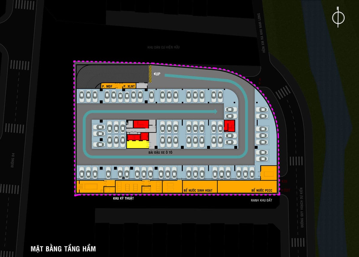 Mặt bằng Tầng Hầm Dự án Căn hộ Chung cư Happy One Thạnh Lộc Quận 12