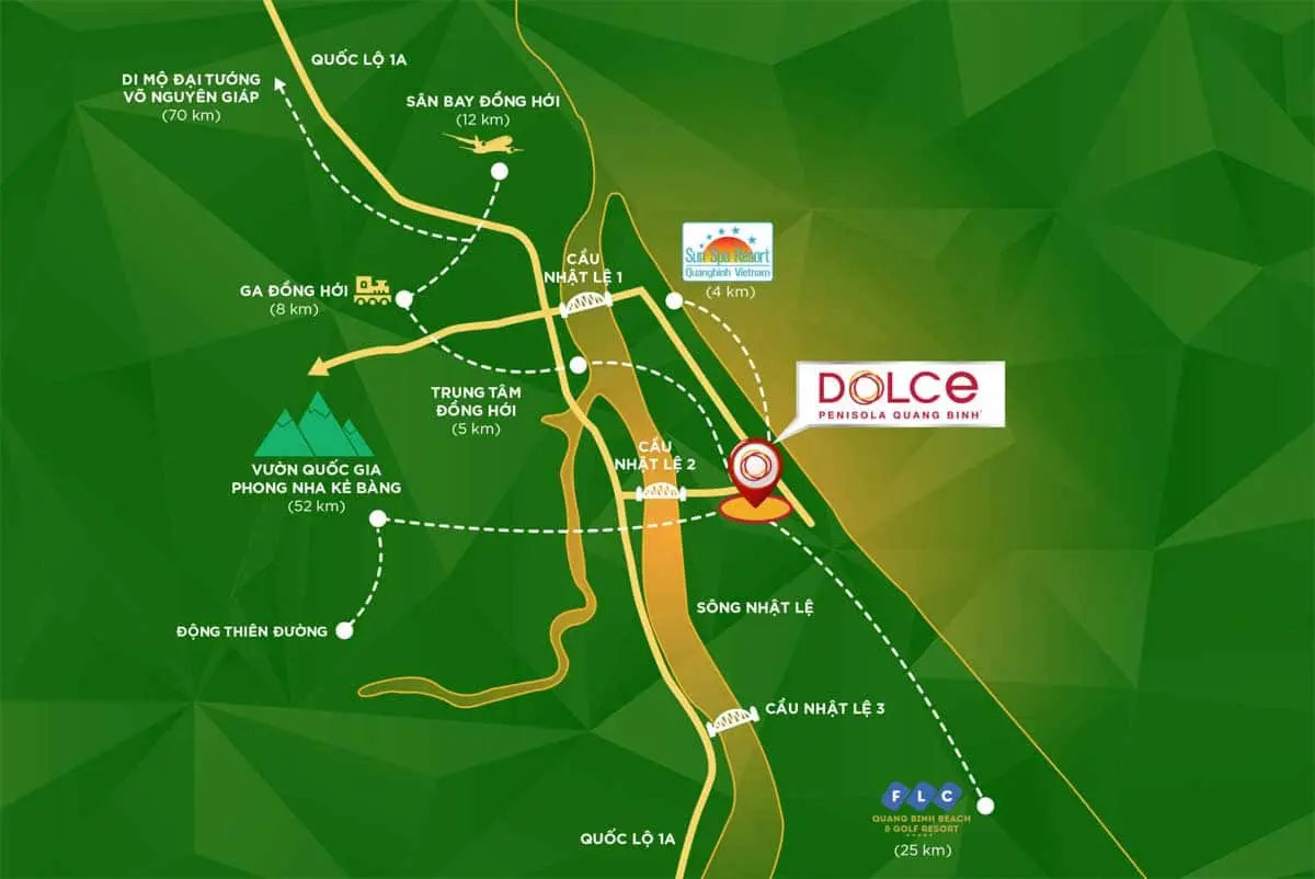 Dolce Penisola 3 Bản đồ Vị trí Dự án Căn hộ Khách Sạn Dolce Penisola Đồng Hới Quảng Bình