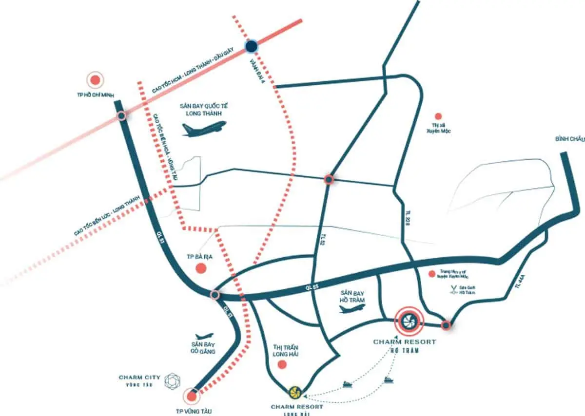 The Sea Class 3 Vị trí Căn hộ The Sea Class tại Charm Resort Hồ Tràm