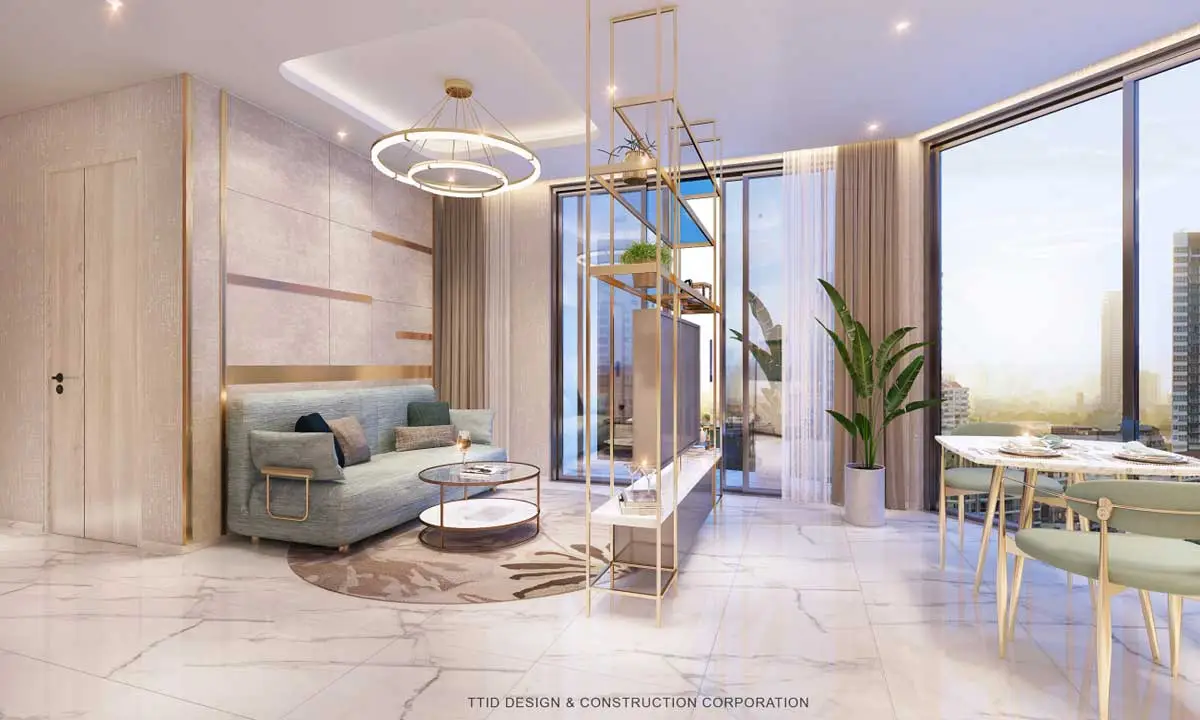 Thảo Điền Green Towers Quận 2 Phong khach Can 1PN Thao Dien Green - Thảo Điền Green Towers Quận 2