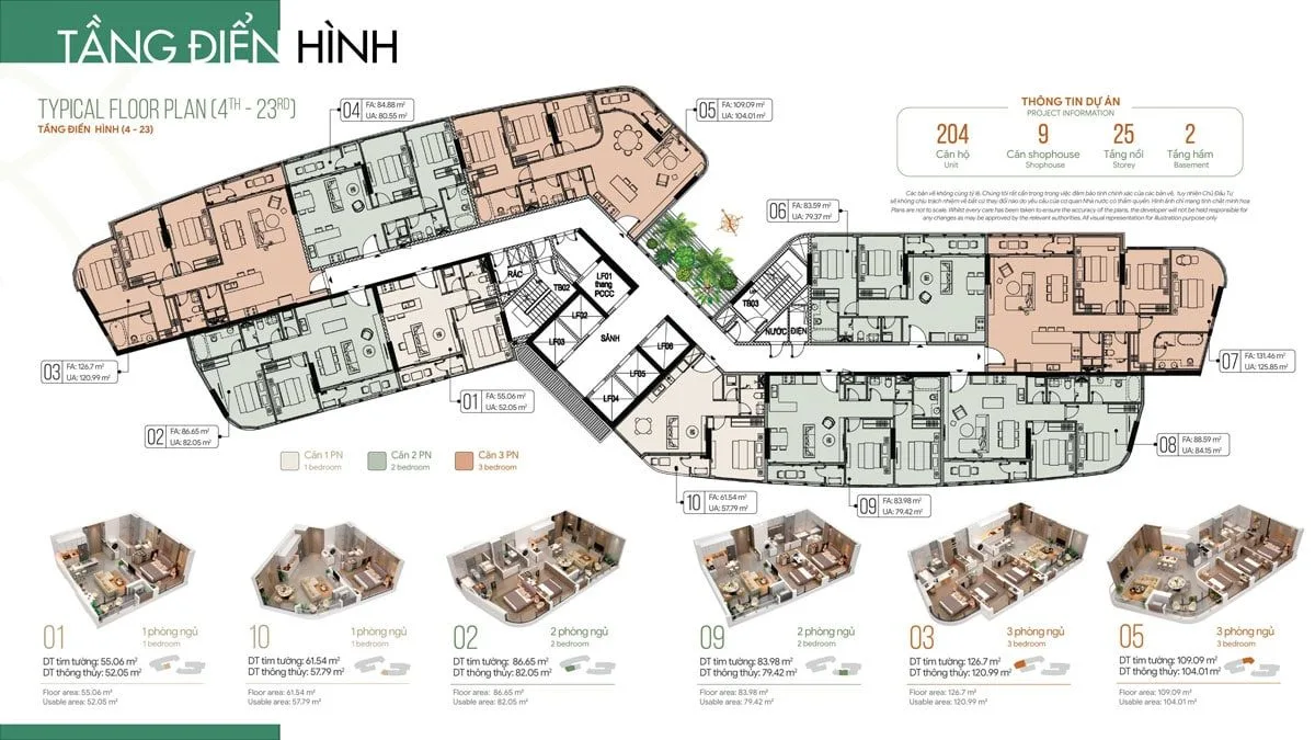 Thảo Điền Green Towers Quận 2 16 Mặt bằng tầng điển hình Dự án Thảo Điền Green Towers Quận 2