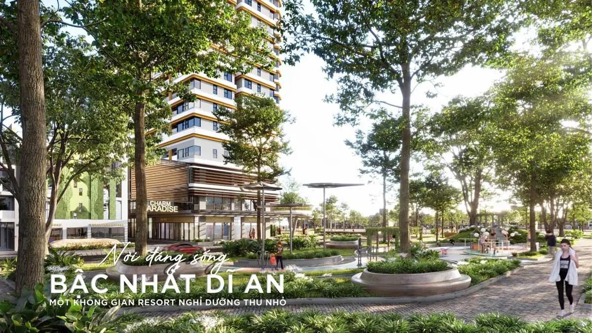 Charm Diamond City 10 Charm Diamond nằm giữa 2 công viên rộng 5000m2