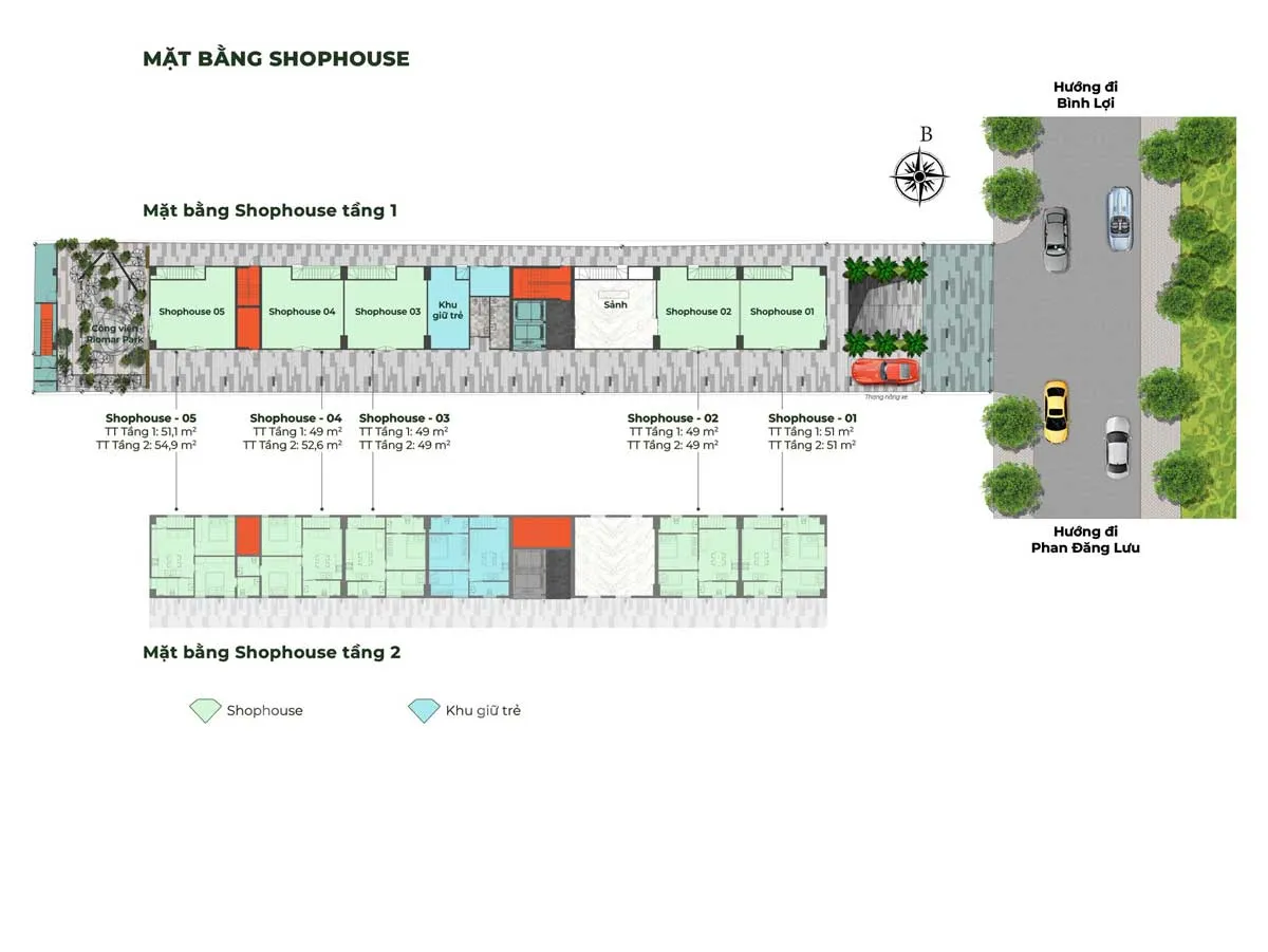 The Forest Gem Bình Thạnh 15 Mặt bằng tầng Shophouse Dự án The Forest Gem Bình Thạnh