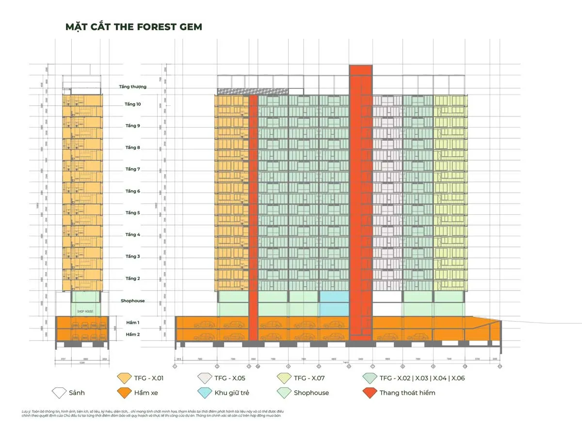 The Forest Gem Bình Thạnh 12 Mặt cắt đứng Dự án The Forest Gem Bình Thạnh