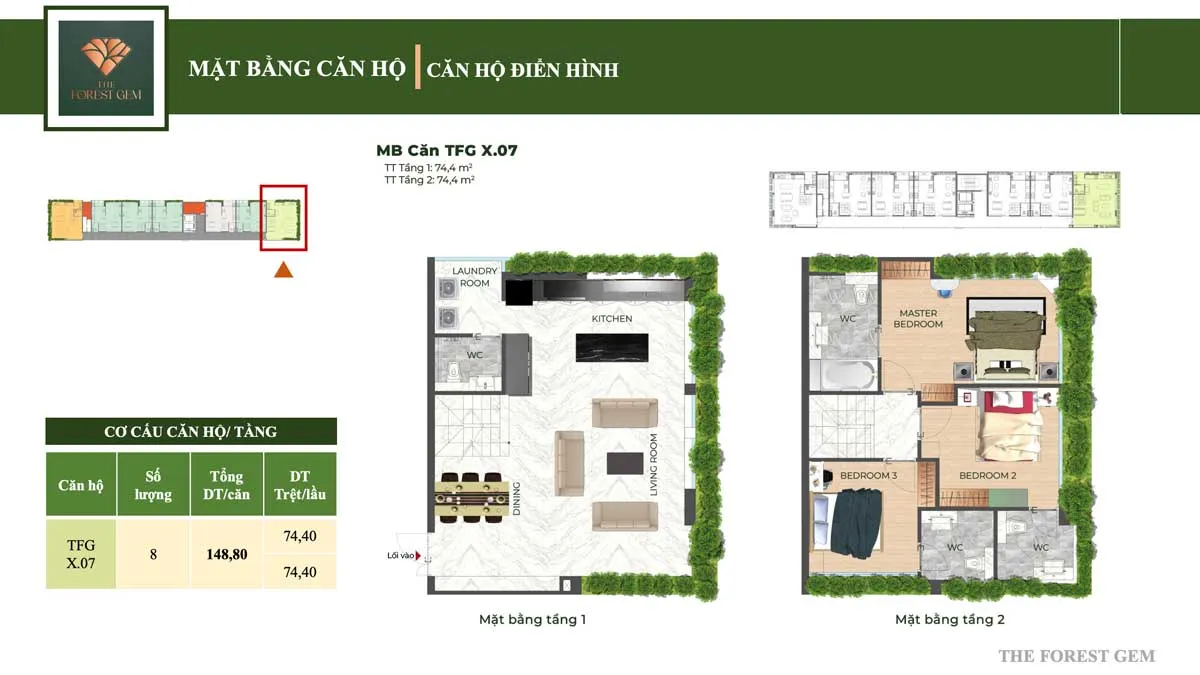 The Forest Gem Bình Thạnh 20 Thiết kế Căn hộ 148,8 m2 The Forest Gem Bình Thạnh