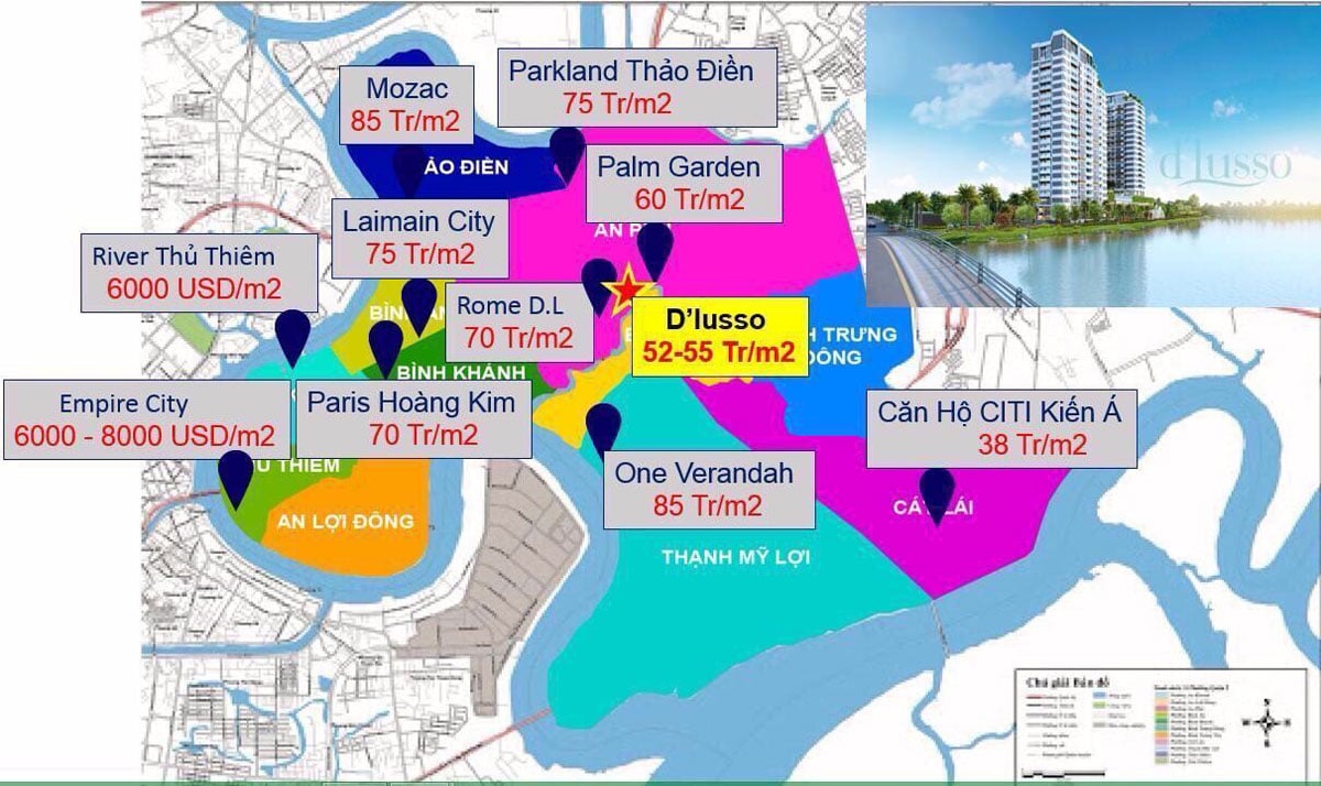 Cập nhật Giá bán Căn hộ tại Quận 2 mới nhất năm 2020