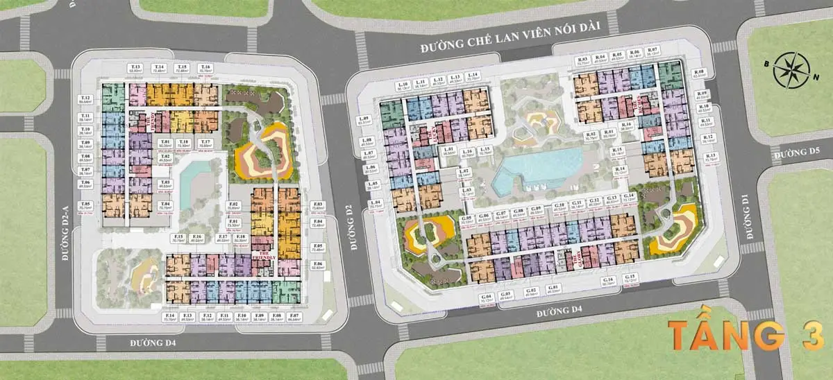 9X Quy Nhơn 19 Mặt bằng Tầng 3 Căn hộ 9X Quy Nhơn