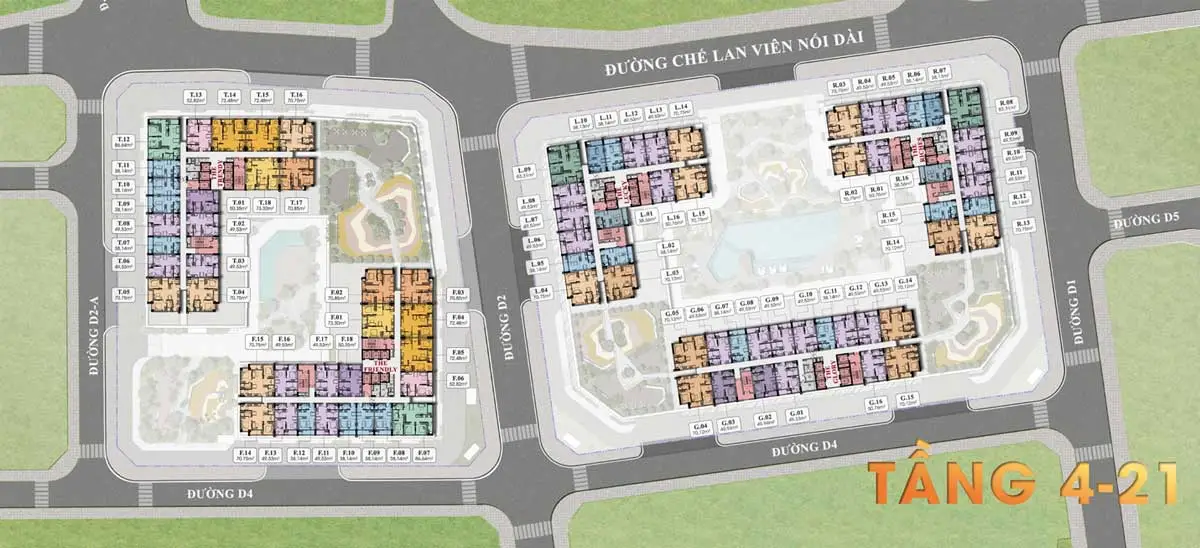 9X Quy Nhơn 20 Mặt bằng Tầng 4-21 Căn hộ 9X Quy Nhơn