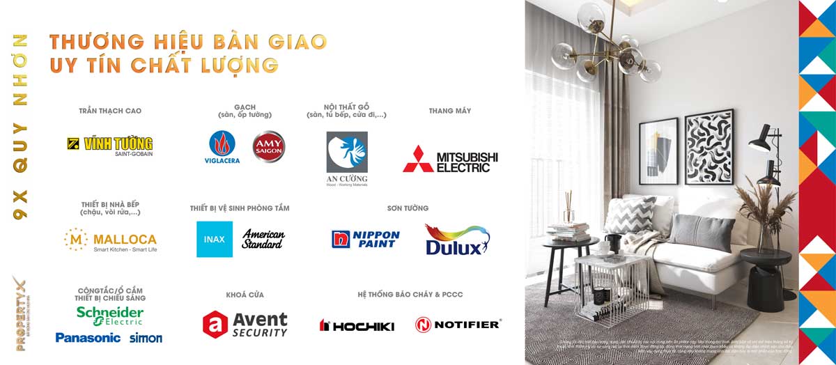 Danh mục Vật liệu bàn giao Căn hộ 9X Quy Nhơn