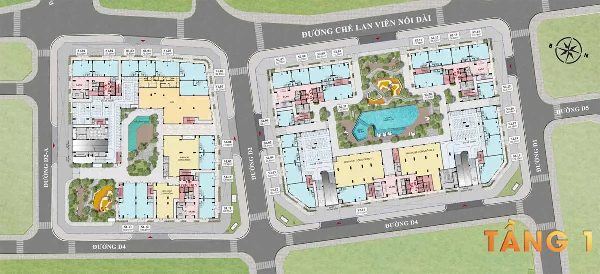 9X Quy Nhơn 17 Mặt bằng Tầng 1 Căn hộ 9X Quy Nhơn