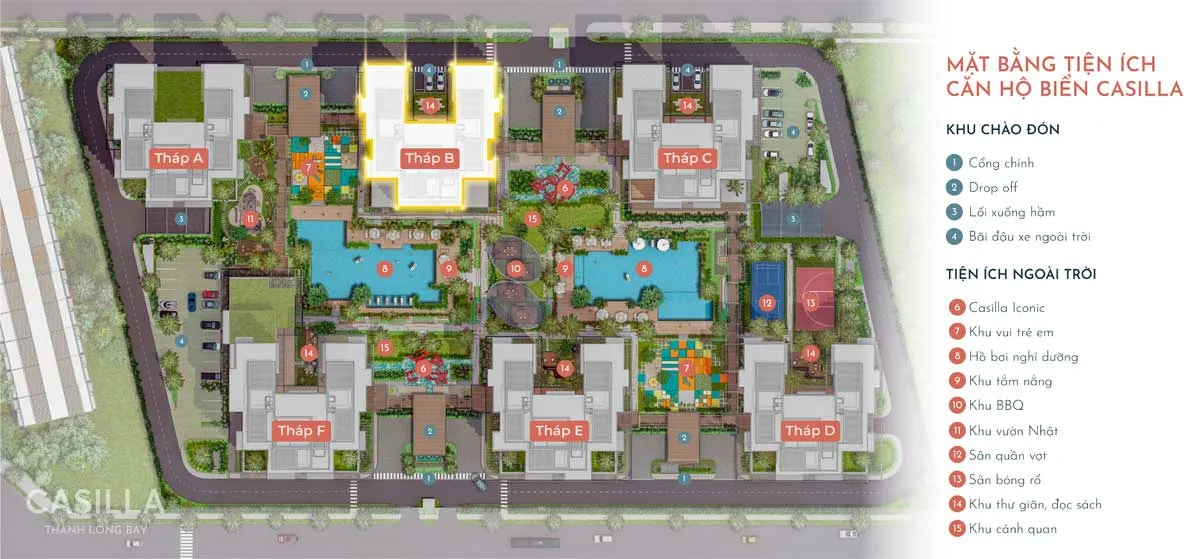 Casilla Thanh Long Bay 5 Mặt bằng Tiện ích nội khu Căn hộ Casilla Thanh Long Bay