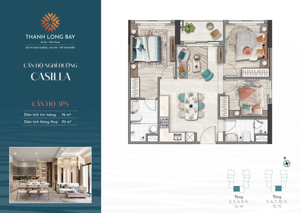 Casilla Thanh Long Bay 17 Thiết kế Căn hộ Casilla 3PN