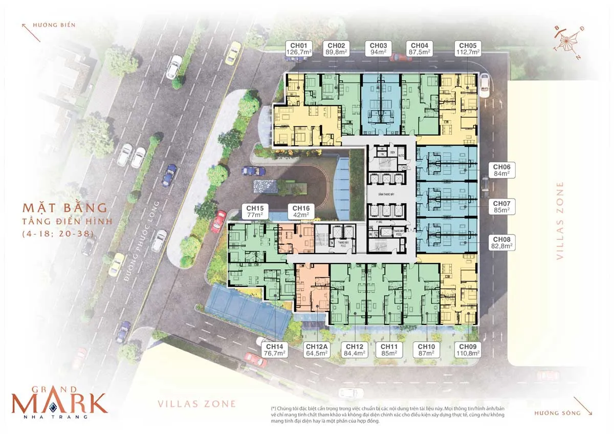 Grand Mark Nha Trang 15 Mặt bằng Tầng Điển Hình Dự án Grand Mark Nha Trang