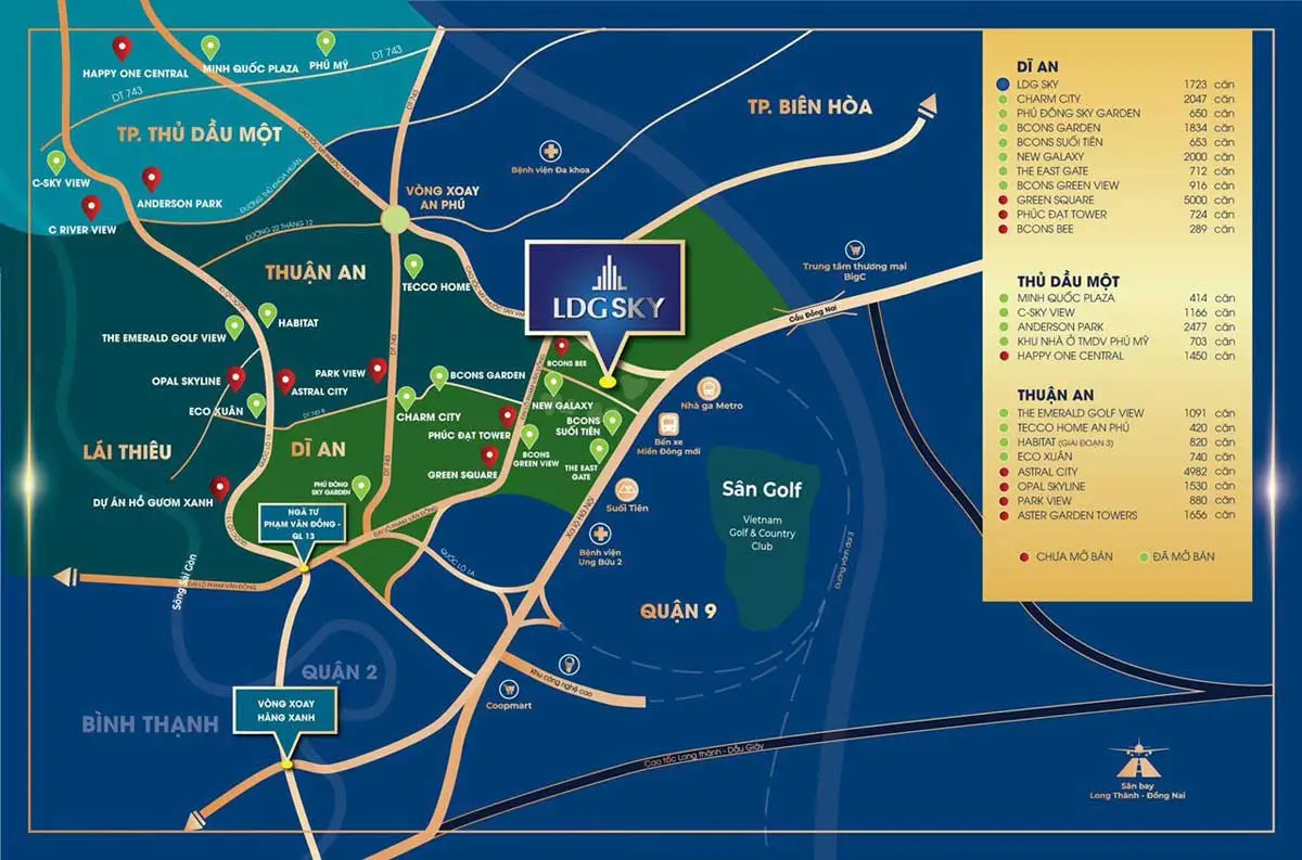 LDG SKY 6 Vị trí Dự án Căn hộ LDG Sky Dĩ An Bình Dương