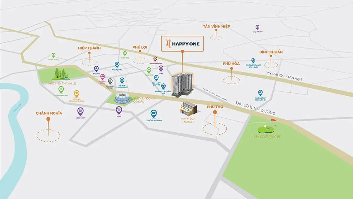 Vị trí Dự án Căn hộ Chung cư Happy One Bình Dương Vị trí Dự án Căn hộ Chung cư Happy One Bình Dương