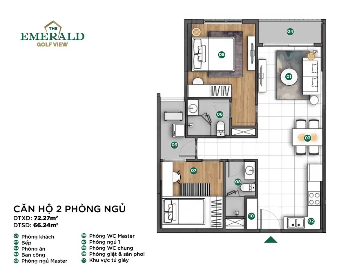 Thiết kế Căn hộ 2 Phòng ngủ Thiết kế Căn hộ 2 Phòng ngủ