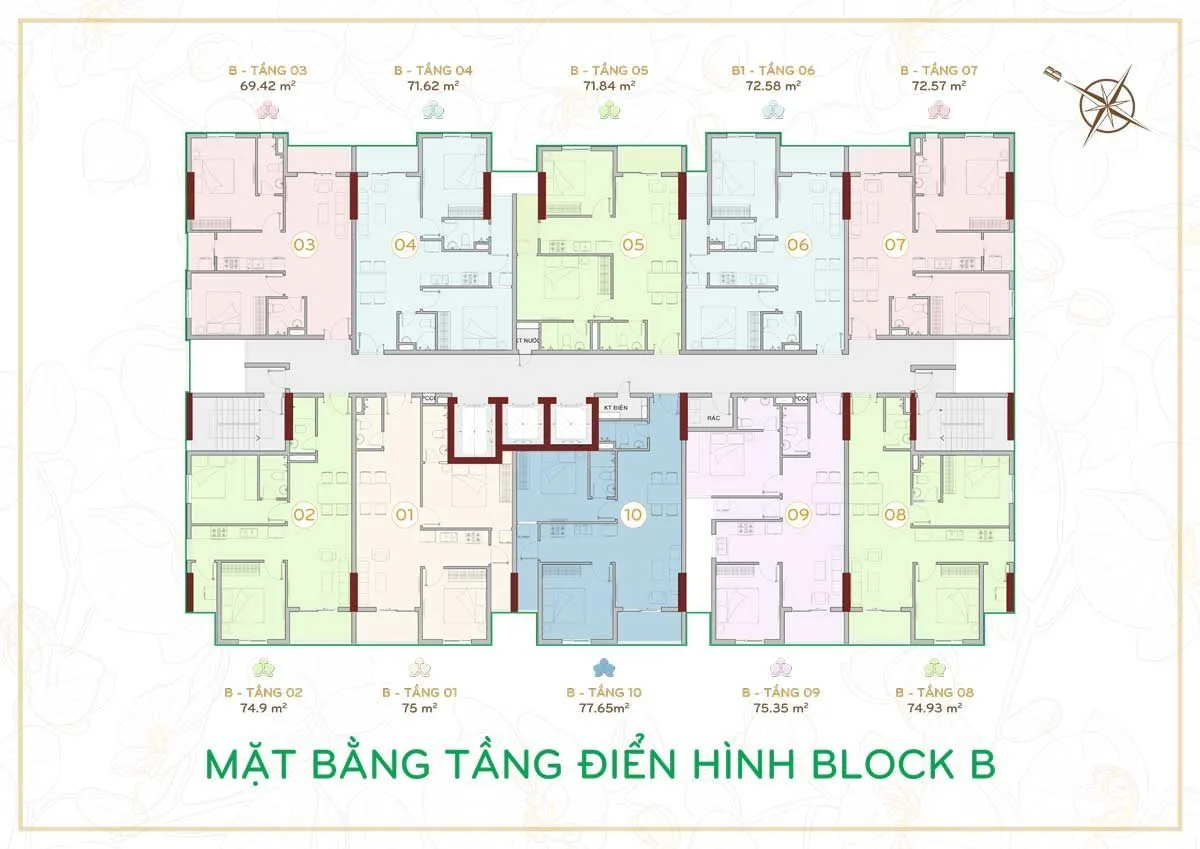 ORCHID PARK NHÀ BÈ 15 Mặt bằng tầng Block B Dự án Orchid Park