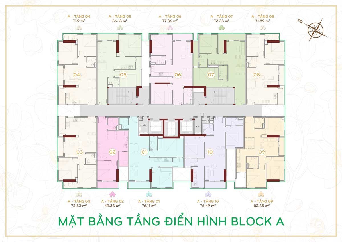 Mặt bằng tầng Block A Dự án Orchid Park