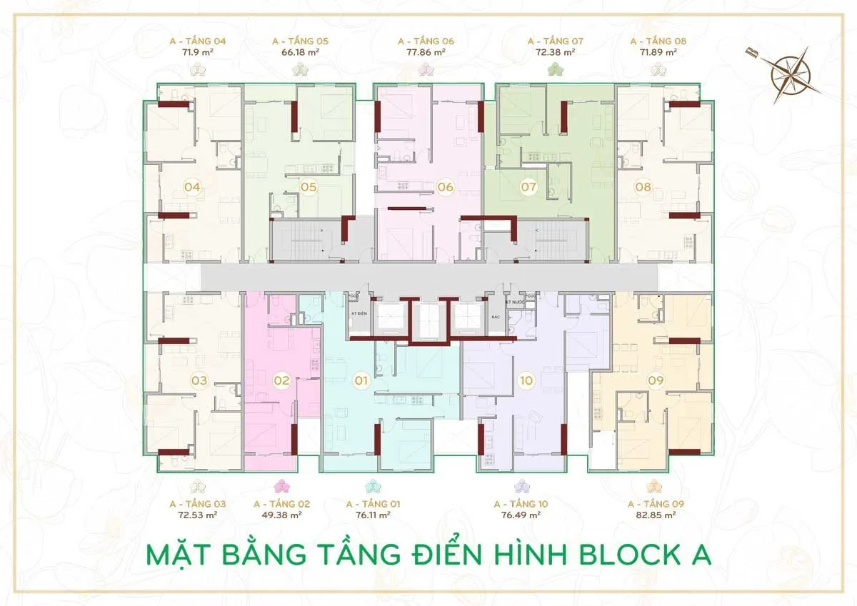 ORCHID PARK NHÀ BÈ 14 Mặt bằng tầng Block A Dự án Orchid Park