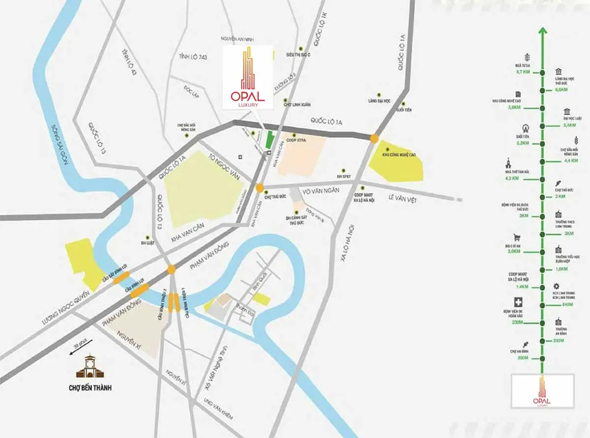 Opal Luxury 3 Vị trí Dự án Căn hộ Opal Luxury Dĩ An Bình Dương