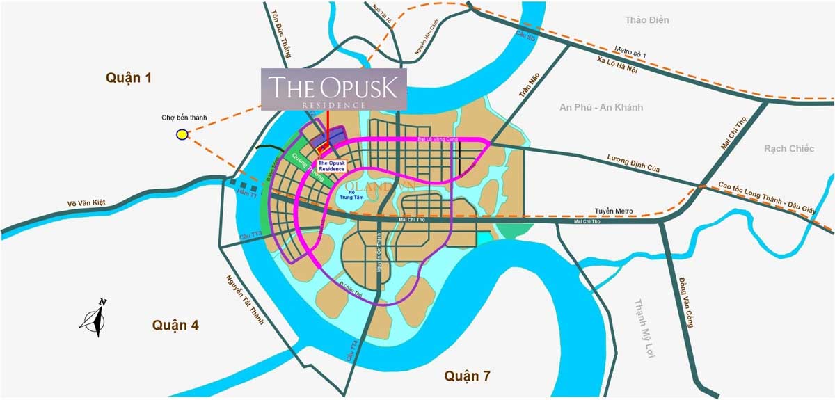 Vị trí Dự án Căn hộ The Opusk Thủ Thiêm