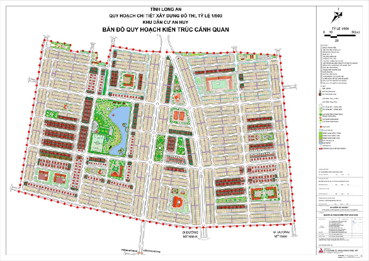 Mặt bằng phân lô Dự án Khu Đô Thị An Huy Long An