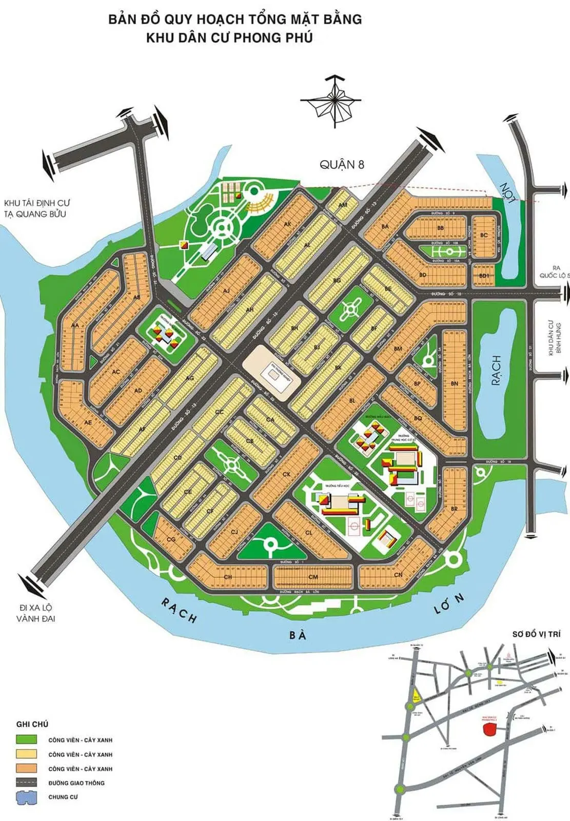 Khu Dân Cư Phong Phú Bình Chánh 4 Mặt bằng tổng thể Dự án Khu Dân Cư Phong Phú Bình Chánh