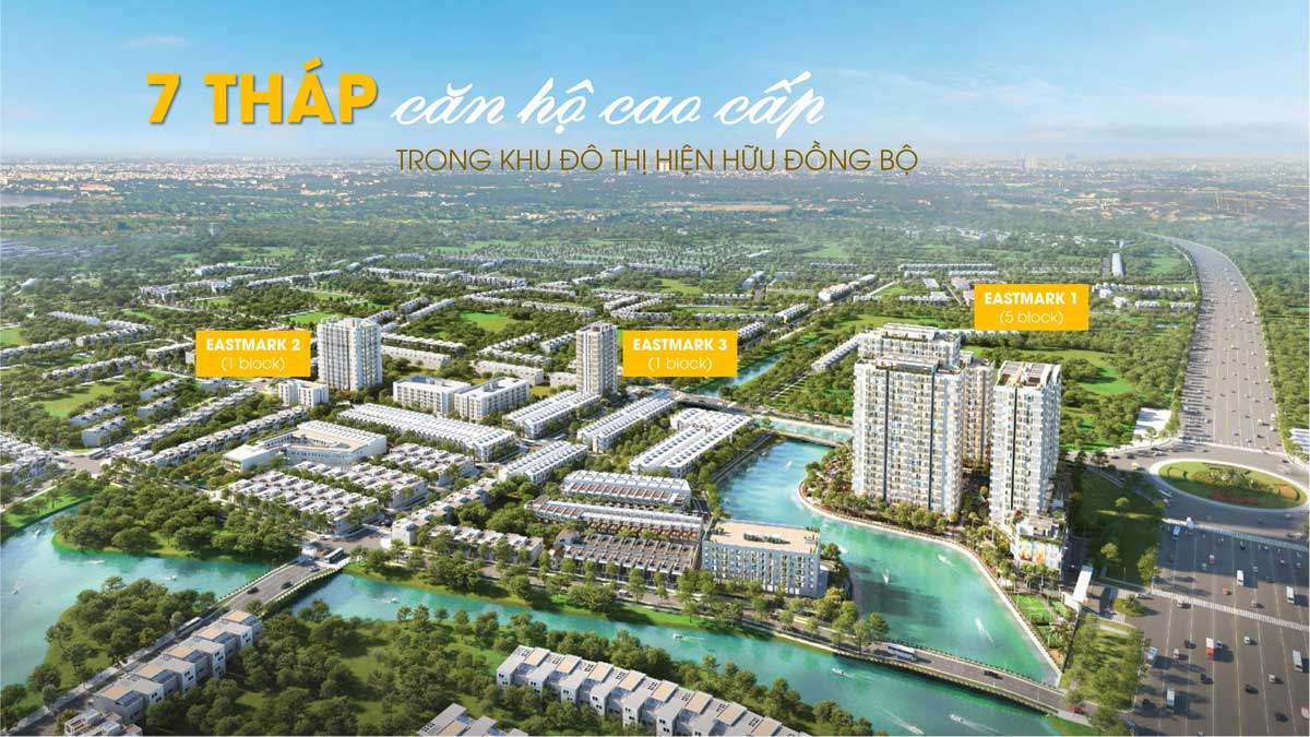 Tổng thể 7 Tháp Căn hộ MT Eastmark City Quận 9 Thành phố Thủ Đức