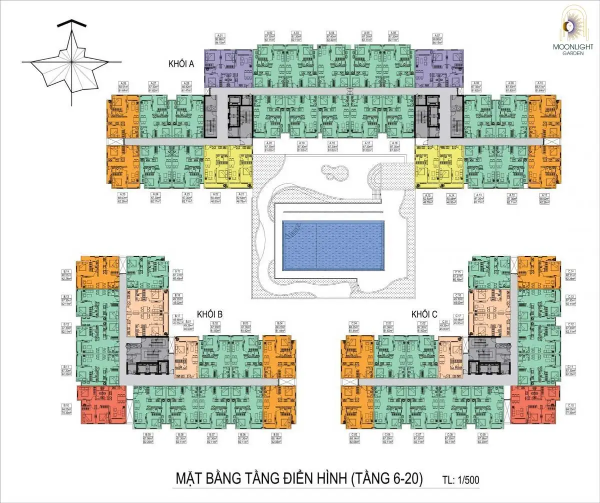 Moonlight Garden 11 Mặt bằng Tầng điển hình Dự án Moonlight Garden Thủ Đức