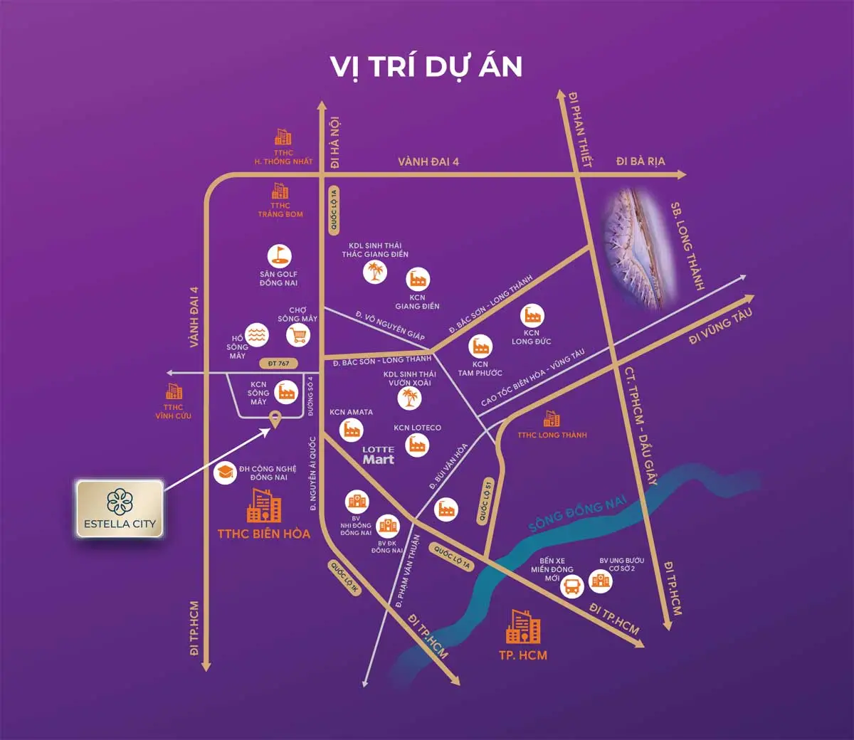 Estella City 3 Vị trí Dự án Estella City Trảng Bom Đồng Nai