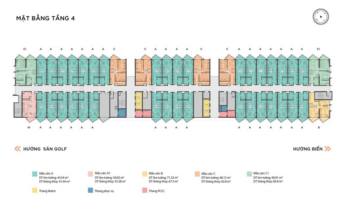 Mặt bằng Tầng 4 Dự án Căn hộ Alaric Tower Vũng Tàu