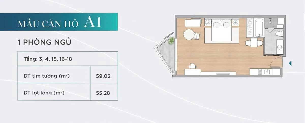 Alaric Tower 17 Thiết kế Căn hộ A1 Alaric Tower Vũng Tàu