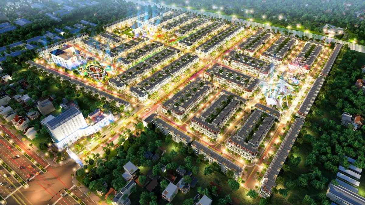 VIETUC VAREA BẾN LỨC LONG AN 2 Phối cảnh Dự án Khu đô thị Việt Úc Varea Long An về Đêm