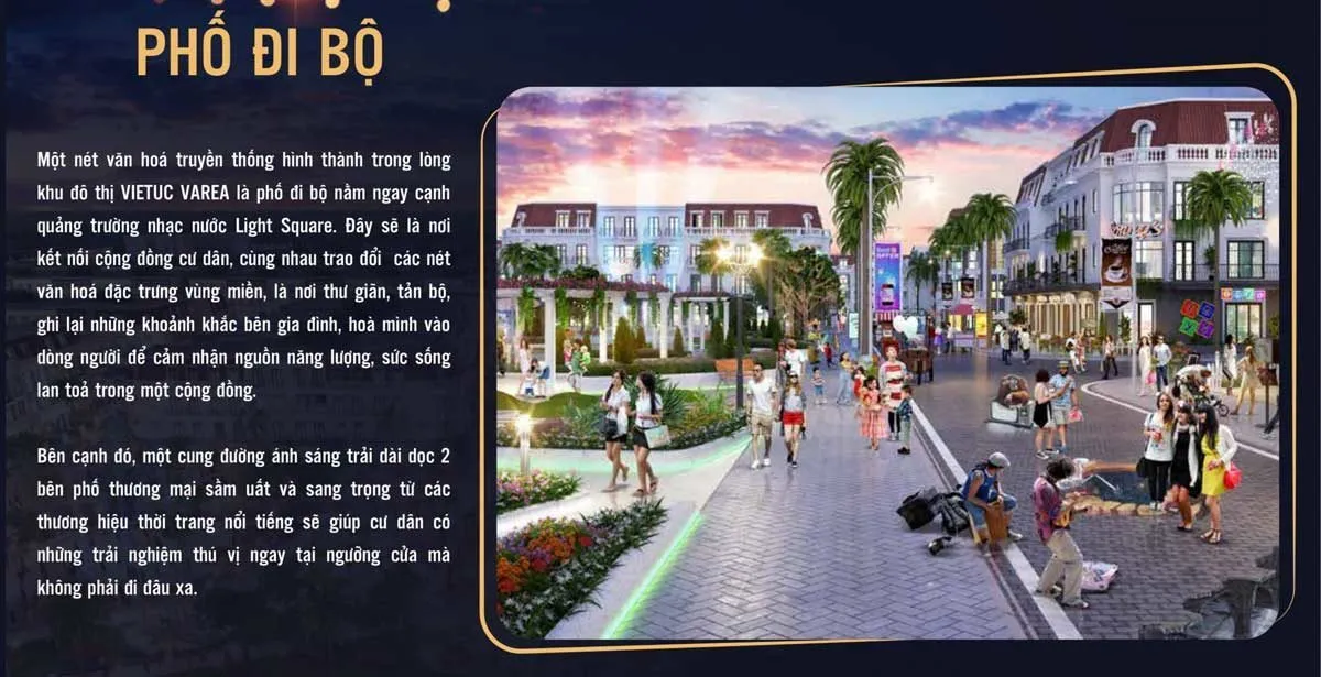 VIETUC VAREA BẾN LỨC LONG AN 10 Phố đi bộ Dự án Khu dân cư Việt Úc Varea Bến Lức Long An