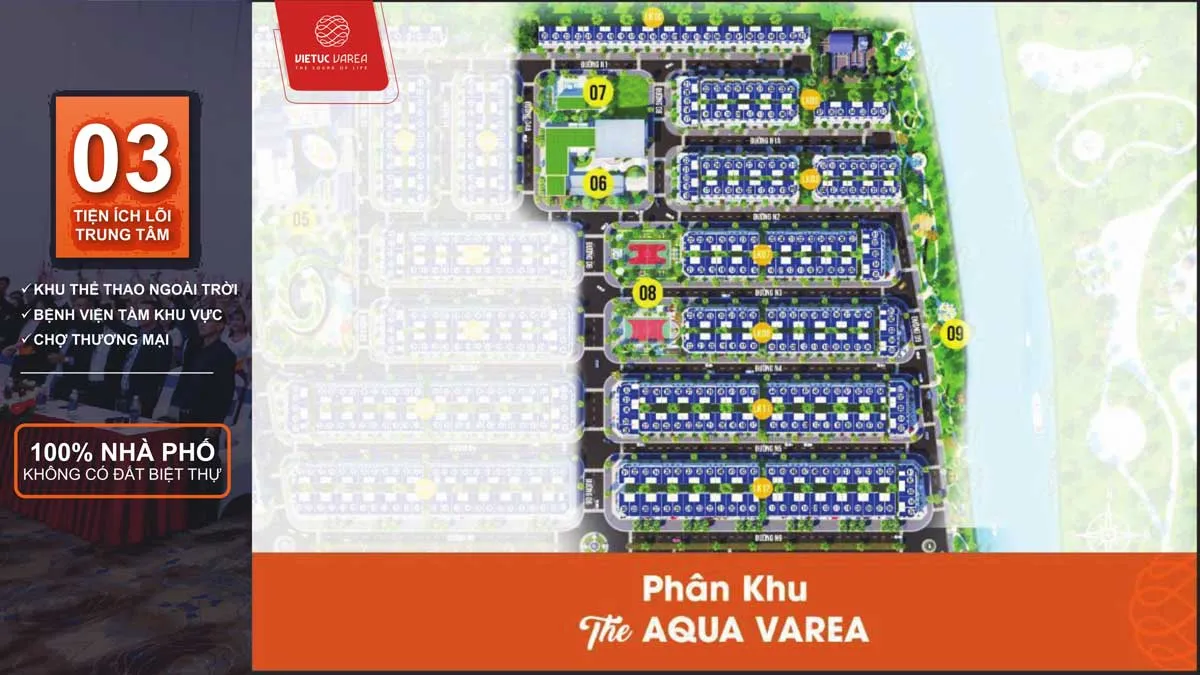 VIETUC VAREA BẾN LỨC LONG AN 17 Mặt bằng Phân lô Phân khu 2 The Aqua Varea