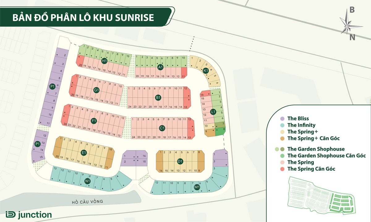 Sơ đồ phân lô Khu Sunrise Villas Dự án Khu đô ID Junction Long Thành