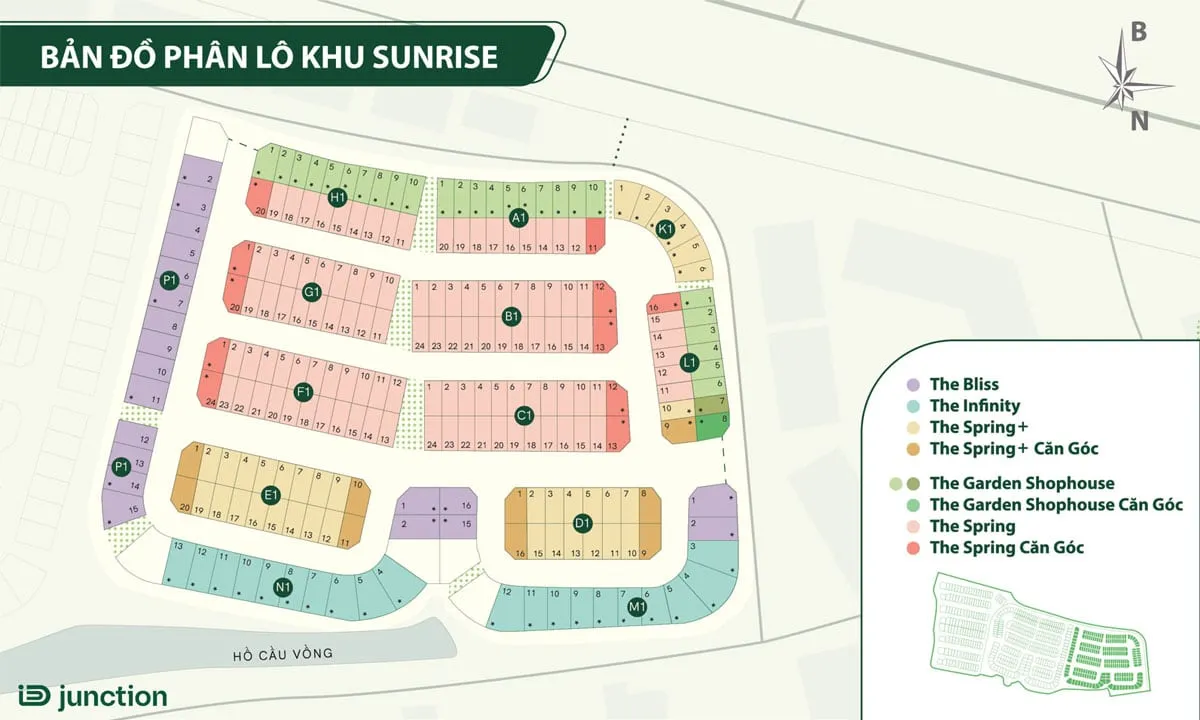 ID JUNCTION LONG THÀNH 19 Sơ đồ phân lô Khu Sunrise Villas Dự án Khu đô ID Junction Long Thành