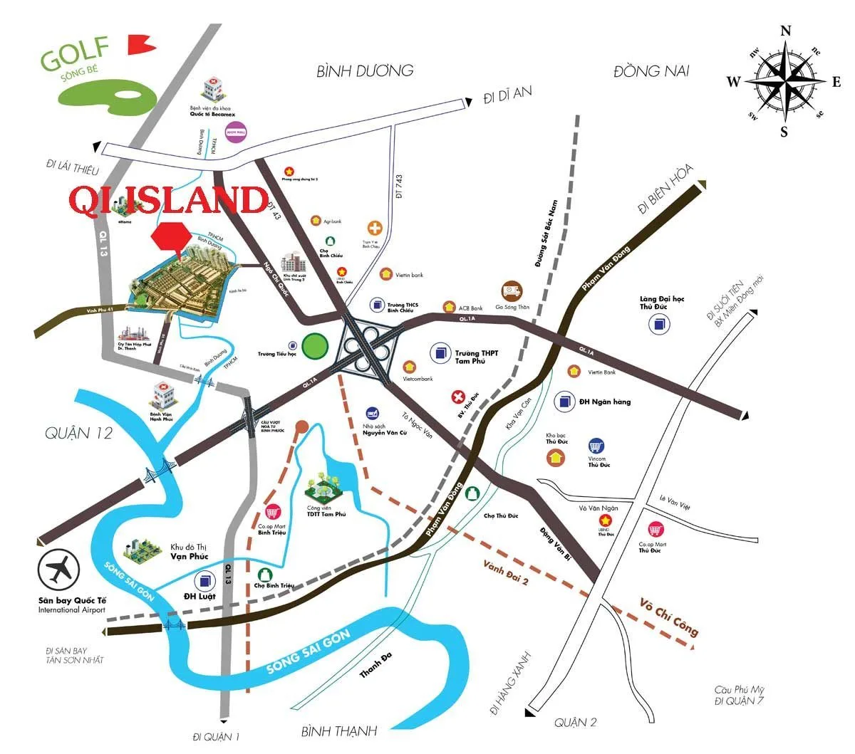 QI ISLAND NGÔ CHÍ QUỐC BÌNH DƯƠNG 4 Vị trí Dự án Qi Island Ngô Chí Quốc Bình Dương