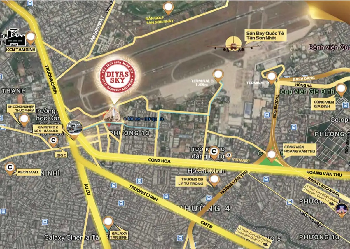 Diyas Sky 4 Vị trí Căn hộ Diyas Sky Tân Bình